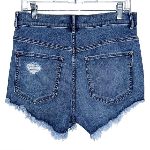 Express Shortie Extreme High Rise Embellished Star Denim Cutoff Shorts Size 8 - Picture 8 of 12
